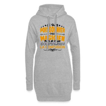 Poissonnier pas Magicien | le Meilleur Poissonnie - Sweat-shirt à capuche long Femme - gris chiné - Devant