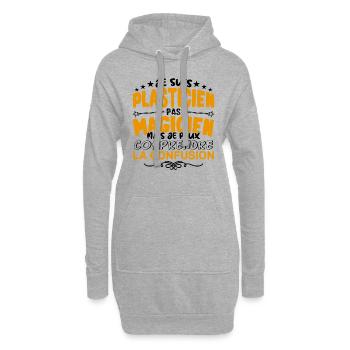 Plasticien pas Magicien | le Meilleur Plasticien - Sweat-shirt à capuche long Femme - gris chiné - Devant
