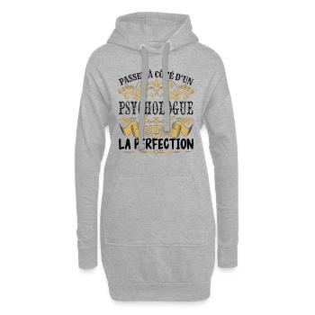 Psychologue | le Meilleur cadeau Psychologue - Sweat-shirt à capuche long Femme - gris chiné - Devant