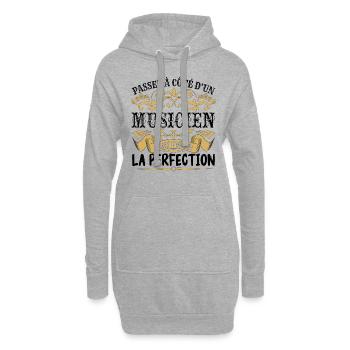 Musicien | le Meilleur cadeau Musicien - Sweat-shirt à capuche long Femme - gris chiné - Devant