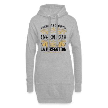 Ingénieur | le Meilleur cadeau Ingénieur - Sweat-shirt à capuche long Femme - gris chiné - Devant