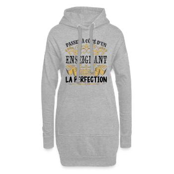 Enseignant | le Meilleur cadeau Enseignant - Sweat-shirt à capuche long Femme - gris chiné - Devant