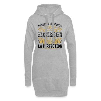 Electricien | le Meilleur cadeau Electricien - Sweat-shirt à capuche long Femme - gris chiné - Devant