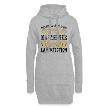 Magasinier | le Meilleur cadeau Magasinier - Sweat-shirt à capuche long Femme - gris chiné - Devant
