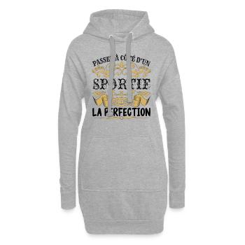 Sportif | le Meilleur cadeau Sportif - Sweat-shirt à capuche long Femme - gris chiné - Devant