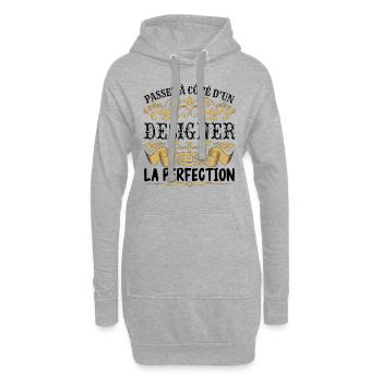 Designer | le Meilleur cadeau Designer - Sweat-shirt à capuche long Femme - gris chiné - Devant