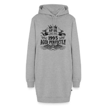 1995 | April Aged Perfectly 1995 Geburtstagsgeschenk - Hoodie-Kleid - Grau meliert - Vorne