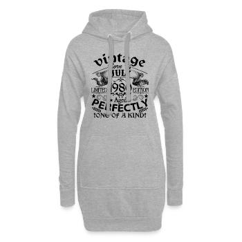 Juli 1980 | Jahrgang 1980 | geboren im Juli - Hoodie-Kleid - Grau meliert - Vorne