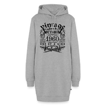 Anniversaire 1960 Octobre 1960 ! né en October 196 - Sweat-shirt à capuche long Femme - gris chiné - Devant