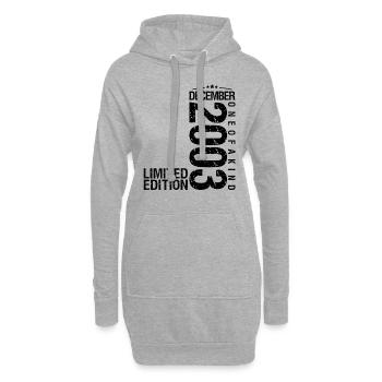 Anniversaire Décembre 2003 Décembre né en December - Sweat-shirt à capuche long Femme - gris chiné - Devant