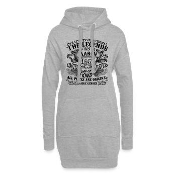 Geburtstag 1957 März 1957 geboren im März 1957 - Hoodie-Kleid - Grau meliert - Vorne