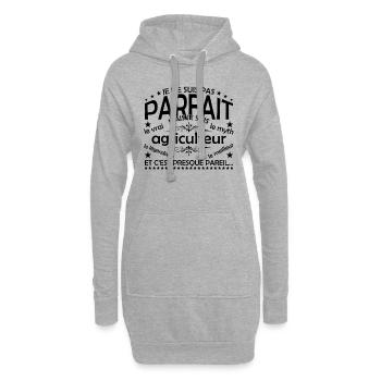 Bauer Geschenk Bauer Der echte Bauer - Hoodie-Kleid - Grau meliert - Vorne