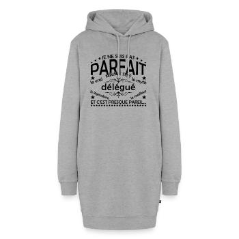 Delegate Gift Delegieren Sie den echten Delegaten - Hoodie-Kleid - Grau meliert - Vorne