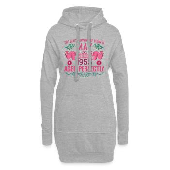 Mai 1955 Geburtstagsfrau Mai 1955 Retro - Hoodie-Kleid - Grau meliert - Vorne