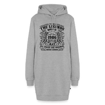 Geburtstag 1986 Mai 1986 geboren im Mai 1986 - Hoodie-Kleid - Grau meliert - Vorne