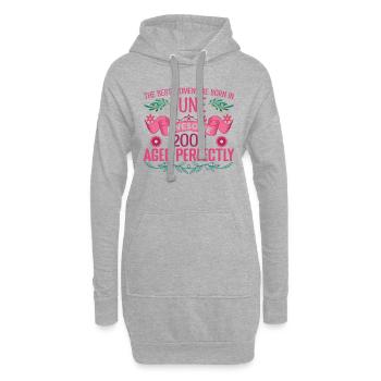 Juin 2007 anniversaire femme Juin 2007 - Sweat-shirt à capuche long Femme - gris chiné - Devant