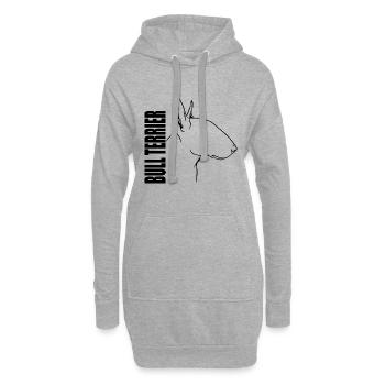 Bull Terrier Profil Hunde Hund Wilsigns - Hoodie-Kleid - Grau meliert - Vorne