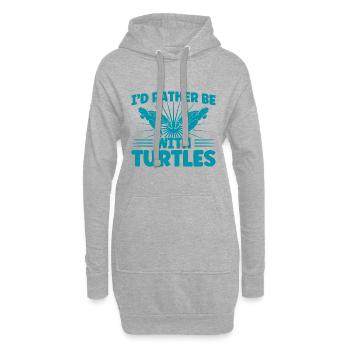 Sea turtles Turtle keeping Sea shell - Hoodie Dress - heather grey - Front