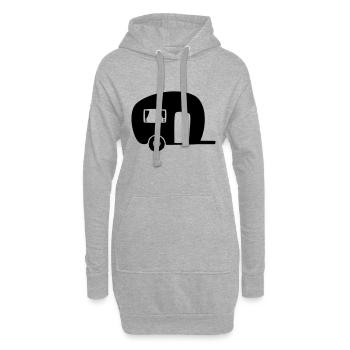 Caravane Camping Camping Camping - Sweat-shirt à capuche long Femme - gris chiné - Devant