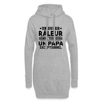 Un super râleur donne toujours papa exceptionnel - Sweat-shirt à capuche long Femme - gris chiné - Devant