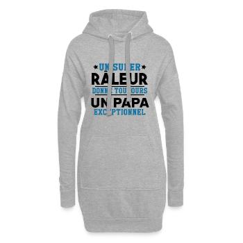 Un super râleur donne toujours papa exceptionnel - Sweat-shirt à capuche long Femme - gris chiné - Devant