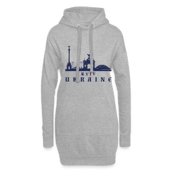 Kiew Skyline Ukraine Kyiv - Hoodie-Kleid - Grau meliert - Vorne