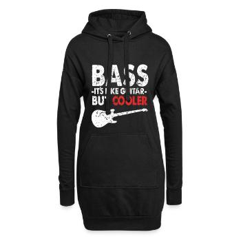 Bass Gitarre Geschenk Spruch - Hoodie-Kleid - Schwarz - Vorne