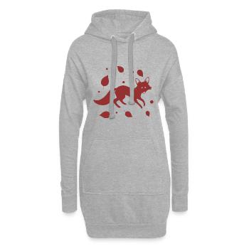 Fuchs - Tier Zoo Tierfreund Naturschutz - Hoodie-Kleid - Grau meliert - Vorne