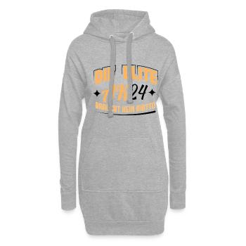 Abschlussklasse 2024 Schulabschluss Abitur Matura - Hoodie-Kleid - Grau meliert - Vorne