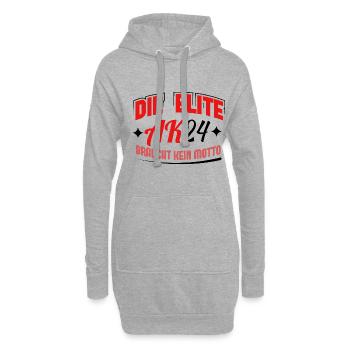 Abschlussklasse 2024 Schulabschluss Abitur Matura - Hoodie-Kleid - Grau meliert - Vorne