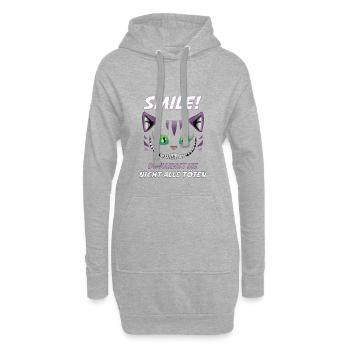 Lächle du Kannst Sie Nicht alle töten Katze Design - Hoodie-Kleid - Grau meliert - Vorne