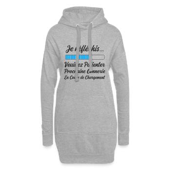 Prochaine connerie en Cours Cadeau Humour Original - Sweat-shirt à capuche long Femme - gris chiné - Devant