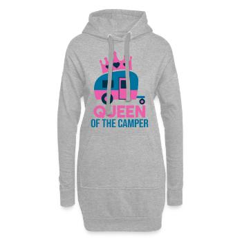 QUEEN OF THE CAMPER - Hoodie-Kleid - Grau meliert - Vorne