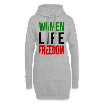 Women life freedom - Sweat-shirt à capuche long Femme - gris chiné - Devant