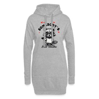 Wilder Waschbär Valentinstag Herz Verliebt Lustig - Hoodie-Kleid - Grau meliert - Vorne