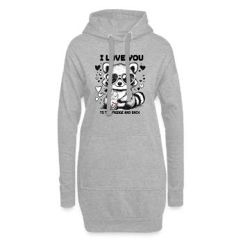 Valentine's Day Raccoon Birthday Mother's Day Funny - Hoodie Dress - heather grey - Front