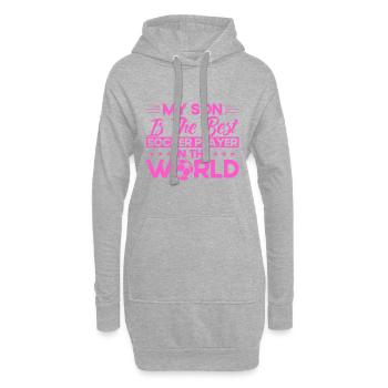 Fußball Mama Sportfan Fußball Geschenk - Hoodie-Kleid - Grau meliert - Vorne