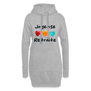 Retraite. Bonne Retraite. Joyeuse Retraite - Sweat-shirt à capuche long Femme - gris chiné - Devant
