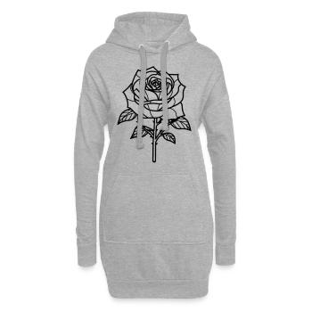 Épines de fleur de rose - Sweat-shirt à capuche long Femme - gris chiné - Devant