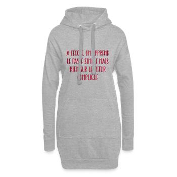 on apprend le passé simple mais rien sur le futur - Sweat-shirt à capuche long Femme - gris chiné - Devant