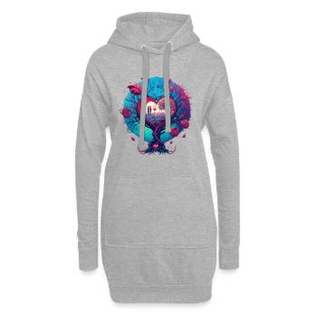 Valentinstag | Valentine's Day | Liebe | Love - Hoodie-Kleid - Grau meliert - Vorne