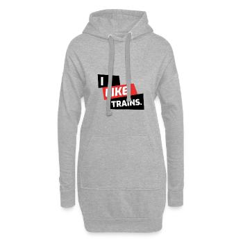 J’aime les traits de cadeau amusant - Sweat-shirt à capuche long Femme - gris chiné - Devant