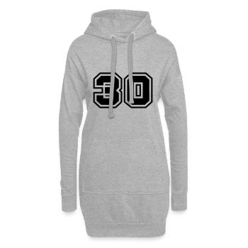 30 nombre symbole - Sweat-shirt à capuche long Femme - gris chiné - Devant