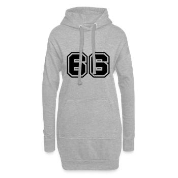 66 Zahl Symbol - Hoodie-Kleid - Grau meliert - Vorne