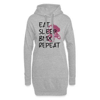 EAT SLEEP BMX REPEAT - Sweat-shirt à capuche long Femme - gris chiné - Devant