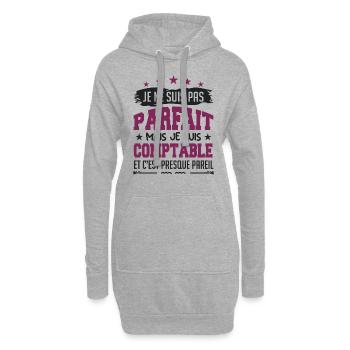 je ne suis pas parfait COMPTABLE | comptable - Sweat-shirt à capuche long Femme - gris chiné - Devant