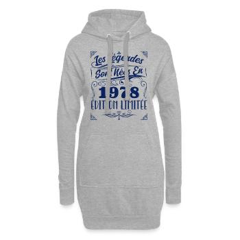1978 les légendes sont nées en 1978 | vintage - Sweat-shirt à capuche long Femme - gris chiné - Devant