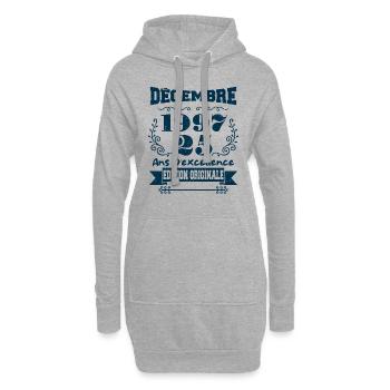 décembre 1997 Edition original | Vintage 1997 - Sweat-shirt à capuche long Femme - gris chiné - Devant
