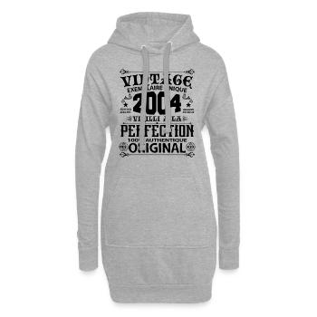 2004 Vintage Anniversaire 2004 original birthday - Sweat-shirt à capuche long Femme - gris chiné - Devant