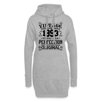 1993 Vintage Anniversaire 1993 original birthday - Sweat-shirt à capuche long Femme - gris chiné - Devant